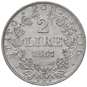 Italian Coins - PAPAL STATES. Pius IX (1846–1870). 2 Lire 1867 ...