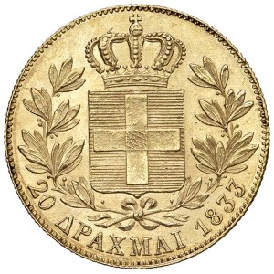 World Coins - GRECIA. Otto (1831-1863) 20 Dracme 1833. AU (g 5,7...
