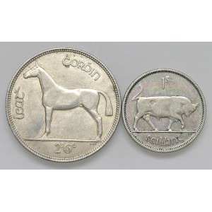 World Coins – IRLANDIA. Zestaw 2 monet. 6 pensów z 1928 r.; szyling z 19...