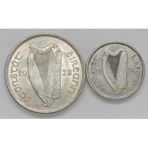 World Coins – IRLANDIA. Zestaw 2 monet. 6 pensów z 1928 r.; szyling z 19...