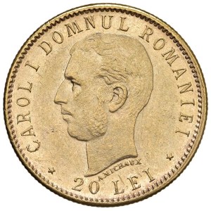 World Coins - ROMANIA. Charles I (1881–1914). 20 Lei, 1906. AU (6 g...