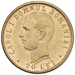 World Coins - ROMANIA. Carlo I (1881-1914). 20 Lei 1906. AU (g 6...