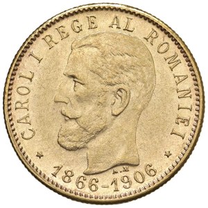 World Coins - ROMANIA. Charles I (1881–1914). 20 Lei, 1906. AU (6 g...