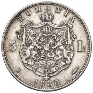 World Coins - ROMANIA. Charles I (1866–1914). 5 Lei 1880 B. AG (g ...