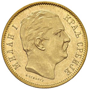 World Coins – SERBIEN. Milan Obrenovich IV. (1868–1889). 10 Dinara...