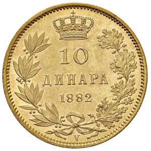 World Coins – SERBIEN. Milan Obrenovich IV. (1868–1889). 10 Dinara...