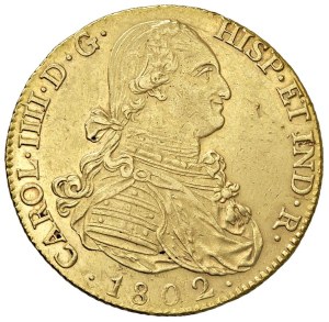 World Coins - SPAGNA. Carlo IV (1788-1808). 8 Escudos 1802 FA. M...