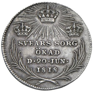 World Coins - SWEDEN. Charles XIV John (1818–1844). 1/3 Riksda...