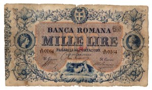 Italian Banknotes - ANTICHE BANCHE. Banca Romana 2° periodo. 1.000 lir...