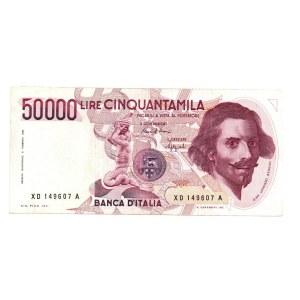 Italian Banknotes - ITALIAN REPUBLIC. Banknotes. 50,000 li...