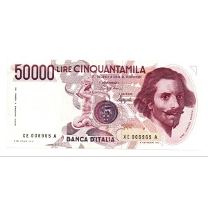 Italian Banknotes - ITALIAN REPUBLIC. Banknotes. 50,000 li...