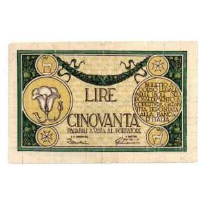 Italienische Banknoten – BESETZUNGEN. Rhodos. Provisorische Regierung der Inseln...