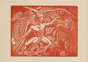 Władysław Skoczylas (1883 Wieliczka - 1934 Warszawa), Walka z niedźwiedziem, 1924