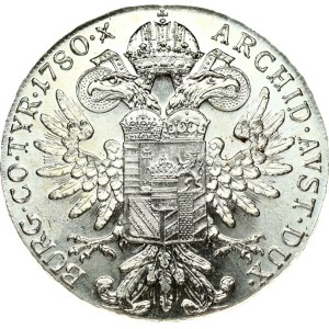 Rakouský taler z roku 1780, SF, přetisk