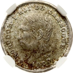 Kambodscha 25 Centimes 1860/1899, Neuauflage, NGC MS 63