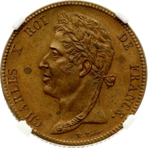 French West Indies 5 Centimes 1825 A NGC MS 63 BN