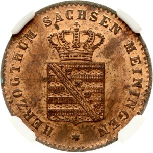 Allemagne, Saxe-Meiningen, 2 pfennigs, 1869, NGC MS 63 RB