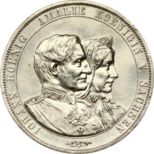 Germany Saxony 2 Taler 1872 B Golden Wedding Anniversary