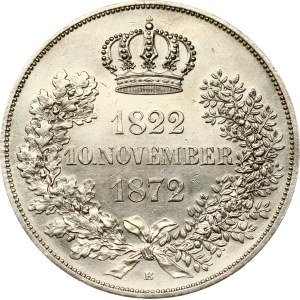 Germany Saxony 2 Taler 1872 B Golden Wedding Anniversary