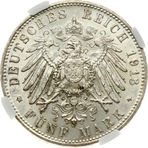 Germany Bavaria 5 Mark 1913 D NGC MS 61