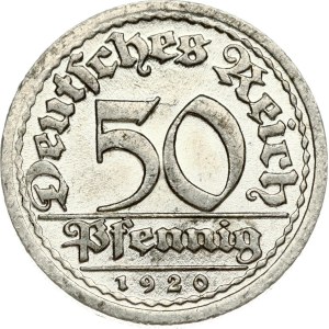 Allemagne, République de Weimar, 50 pfennigs, 1920 J