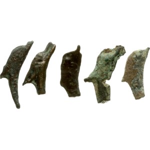 Greece Skythia Olbia Dolphin ND (500 - 400 BC) Lot of 5 coins
