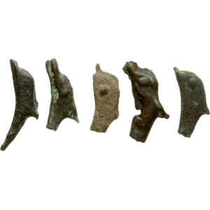 Greece Skythia Olbia Dolphin ND (500 - 400 BC) Lot of 5 coins