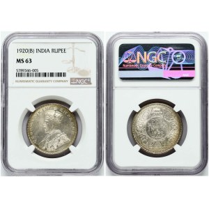 India British Rupee 1920 (B) NGC MS 63