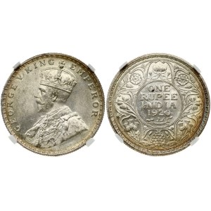 India British Rupee 1920 (B) NGC MS 63
