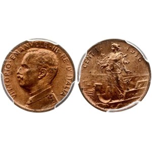 Italy 1 Centesimo 1916 R PCGS MS 64 RD