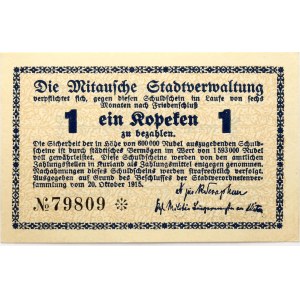 Latvia 1 Ropeten (Kopeck) 1915 Municipal government of Jelgava