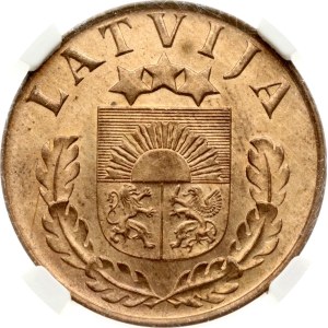 Lettonie, 2 santims, 1939, NGC MS 65 RB