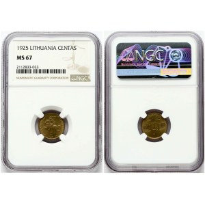 Litauen 1 Centas 1925 NGC MS 67