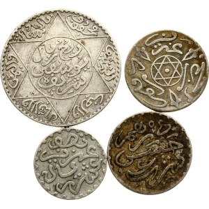 Morocco 1/2 - 2½ Dirham 1310 (1892) - 1331 (1913) Lot of 4 coins