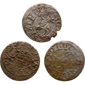 Poland Szelag 1619 Riga Lot of 3 coins