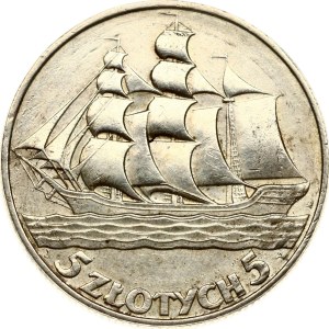 Poland 5 Zlotych 1936 Gdynia Seaport