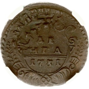 Russia Denga 1731 Overstruck NGC AU DETAILS Kazansky Collection