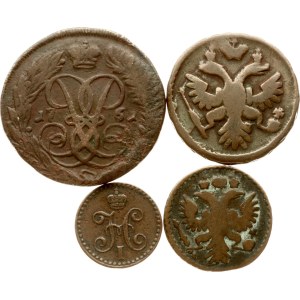 Russia Polushka - 1 Kopeck 1734-1842 Lot of 4 coins