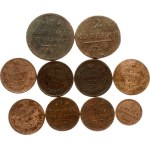 Russia 1/2 - 3 Kopecks 1798-1842 Lot of 10 coins