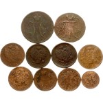 Russia 1/2 - 3 Kopecks 1798-1842 Lot of 10 coins