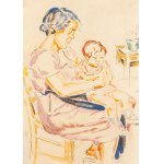 Maria Melania Mutermilch \ Mela Muter (1876 Warszawa - 1967 Paryż), Macierzyństwo (recto) / Pejzaż z okolic Awinionu (verso), lata 40. XX w.