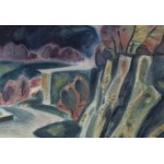 Teresa Roszkowska (1904 Kyjev – 1992 Varšava), Horská krajina s budovami
