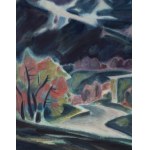 Teresa Roszkowska (1904 Kyjev – 1992 Varšava), Horská krajina s budovami