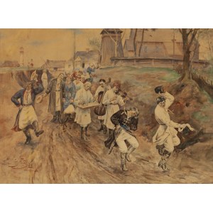 Julian Fałat (1853, Tuligłowy – 1929, Bystra), Wedding Procession, 1884