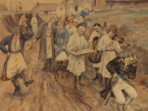 Julian Fałat (1853 Tuligłowy - 1929 Bystra), Weselny pochód, 1884