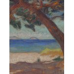 Jean (Jan Mirosław Peszke) Peske (1870 Gołta, Ukraine – 1949 Le Mans, France), Seaside Landscape with a Pine Tree from the Hyères Islands