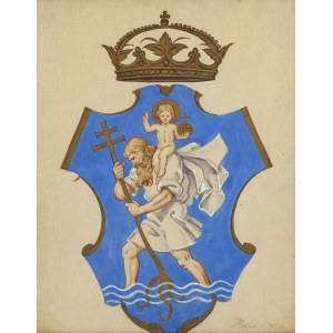 Jerzy Hoppen (1891 Kaunas – 1969 Toruń), Coat of Arms of Vilnius – St. Christopher with the Child, 1934