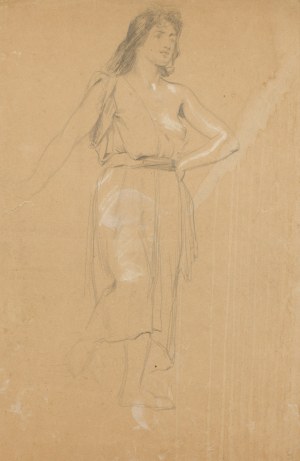 Jan Styka (1858 Lwów - 1925 Rzym), Pasterka (recto) / Szkic pary (verso)