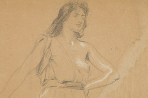 Jan Styka (1858 Lwów - 1925 Rzym), Pasterka (recto) / Szkic pary (verso)