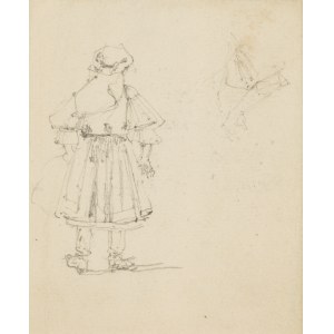 Józef Mehoffer (1869 Ropczyce – 1946 Wadowice), Skica dívky v lidovém kroji